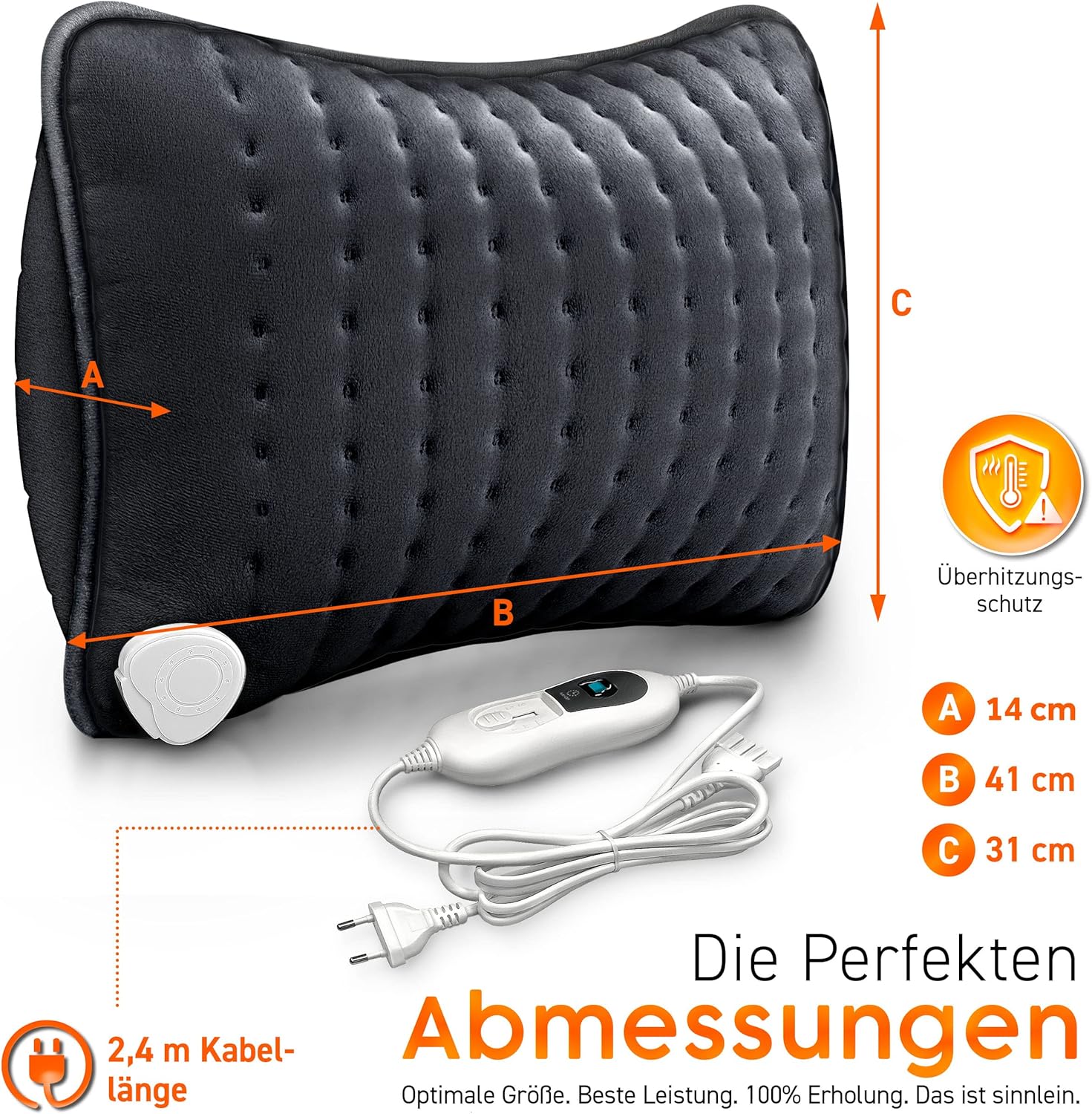 Sinnlein® Elektrisch verwarmingskussen - 100W - Antraciet
