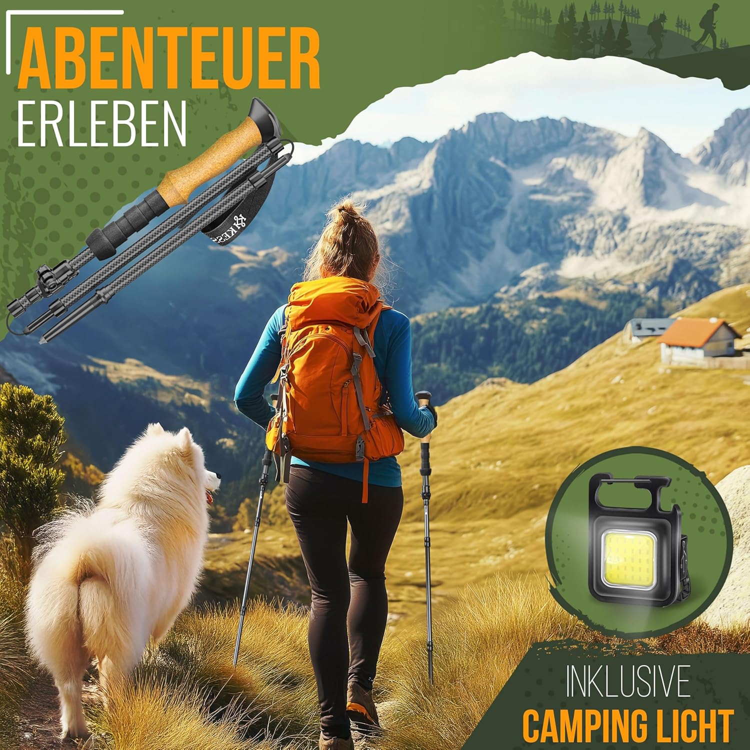 KESSER® Nordic Walking stokken - Wandelstokken - Zwart