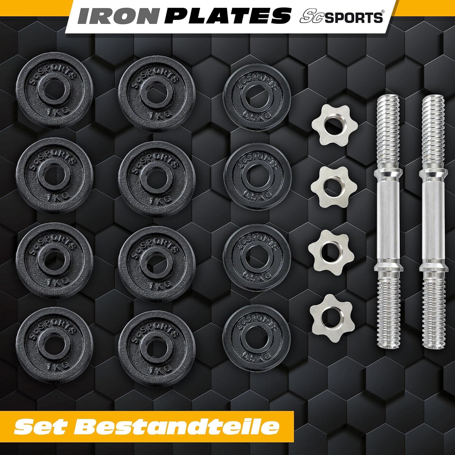 Halterschijven - Halterset- 30 mm - Gietijzer - 15 kg - ScSPORTS®