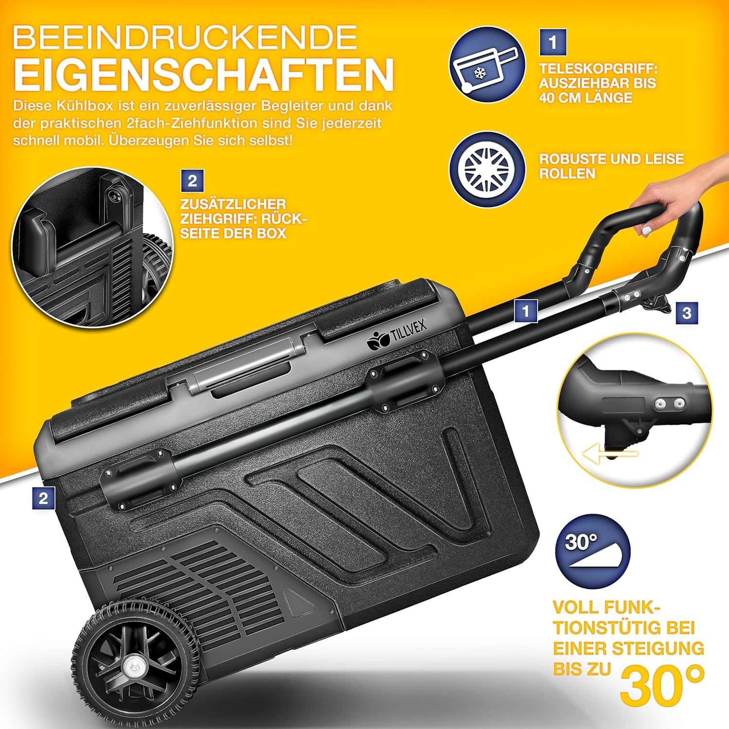 Tillvex® Elektrische Koelbox - Compressor - tot -20°C - 60L - Zwart