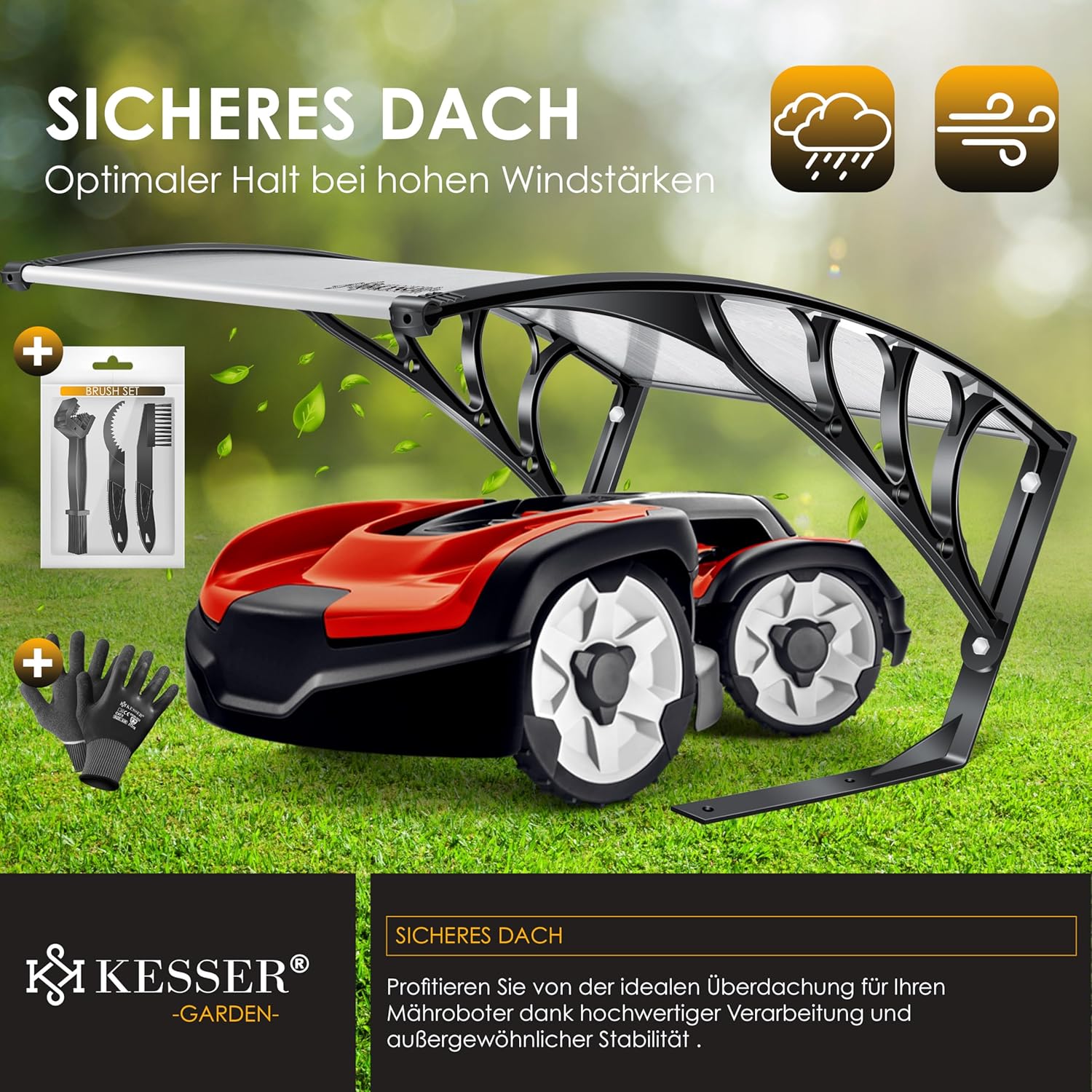 KESSER Garage robotmaaier - Weerbestendig - 82x103x47cm - Transparant
