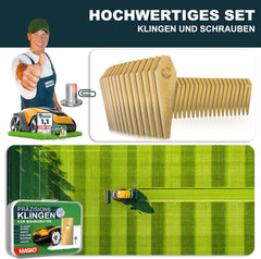 MASKO® Reservemesjes voor robotmaaiers, universeel incl. innovatieve schroeven, reservemessen voor robotmaaier, duurzame titanium coating, compatibel met Bosch, 12 stuks