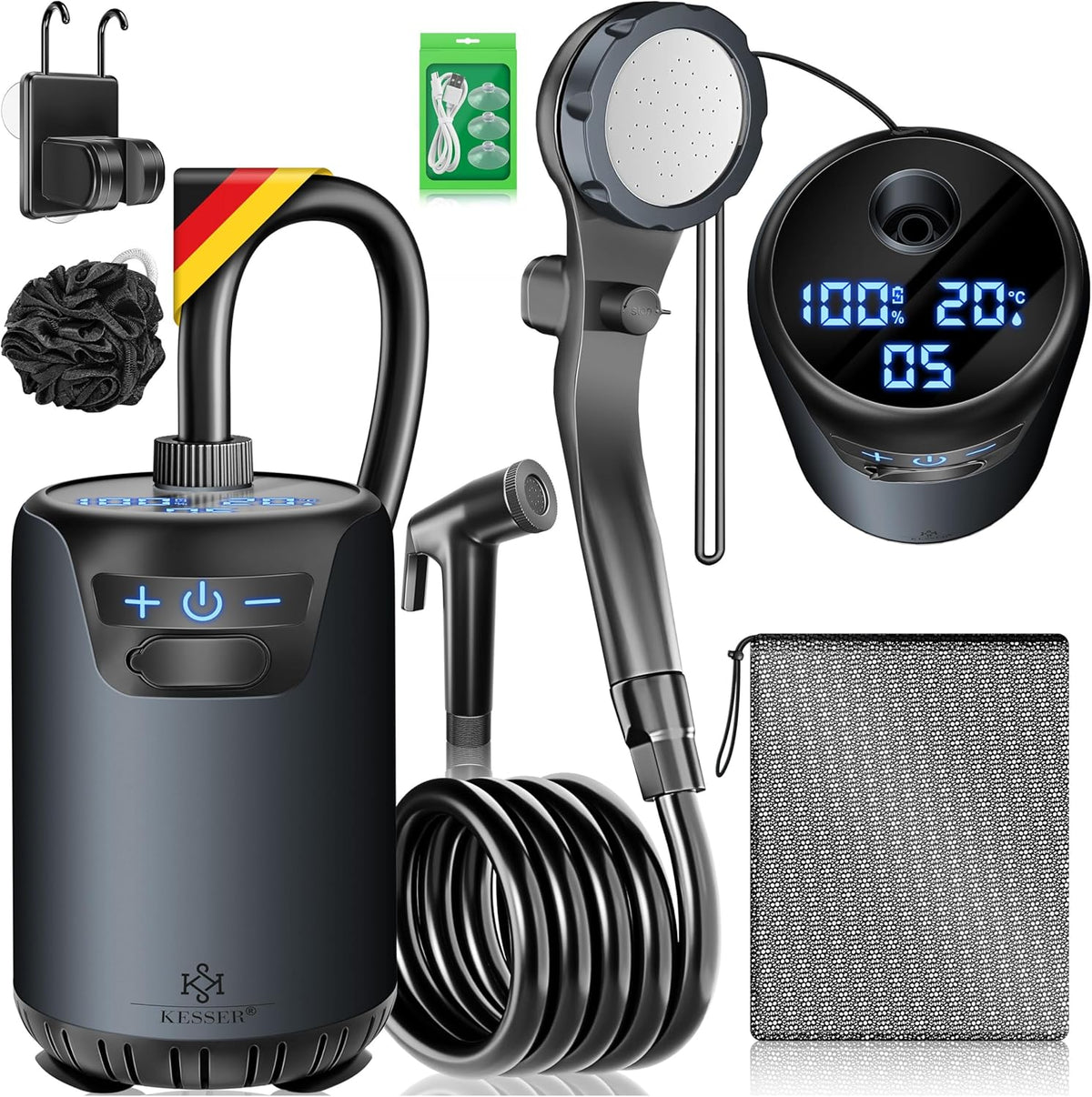 KESSER® Campingdouche - Tuindouche - Mobiele douche - Antraciet