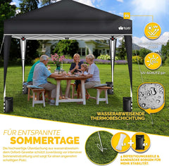 Partytent - Opvouwbaar - 3x3 m - Paviljoen - Easy up - Zwart - Tillvex®