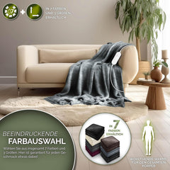 Elektrische deken - Warmtedeken - 2 persoons - 180x200 cm - Lichtgrijs - Sinnlein® •