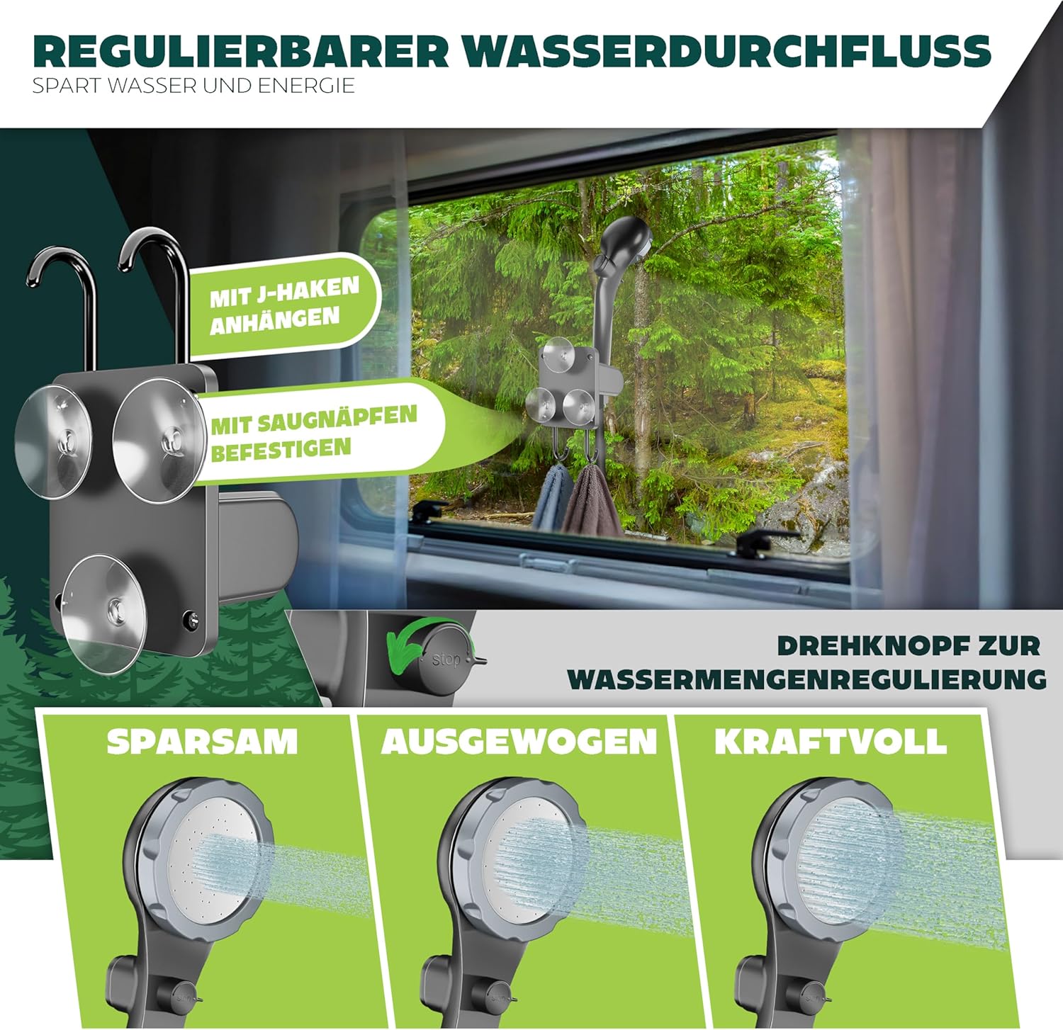 KESSER® Campingdouche - Tuindouche - Mobiele douche - Grijs