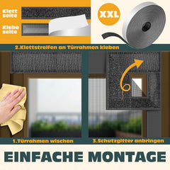 KESSER® Magnetisch deurgordijn - Vliegengordijn - 80x200cm - Antraciet