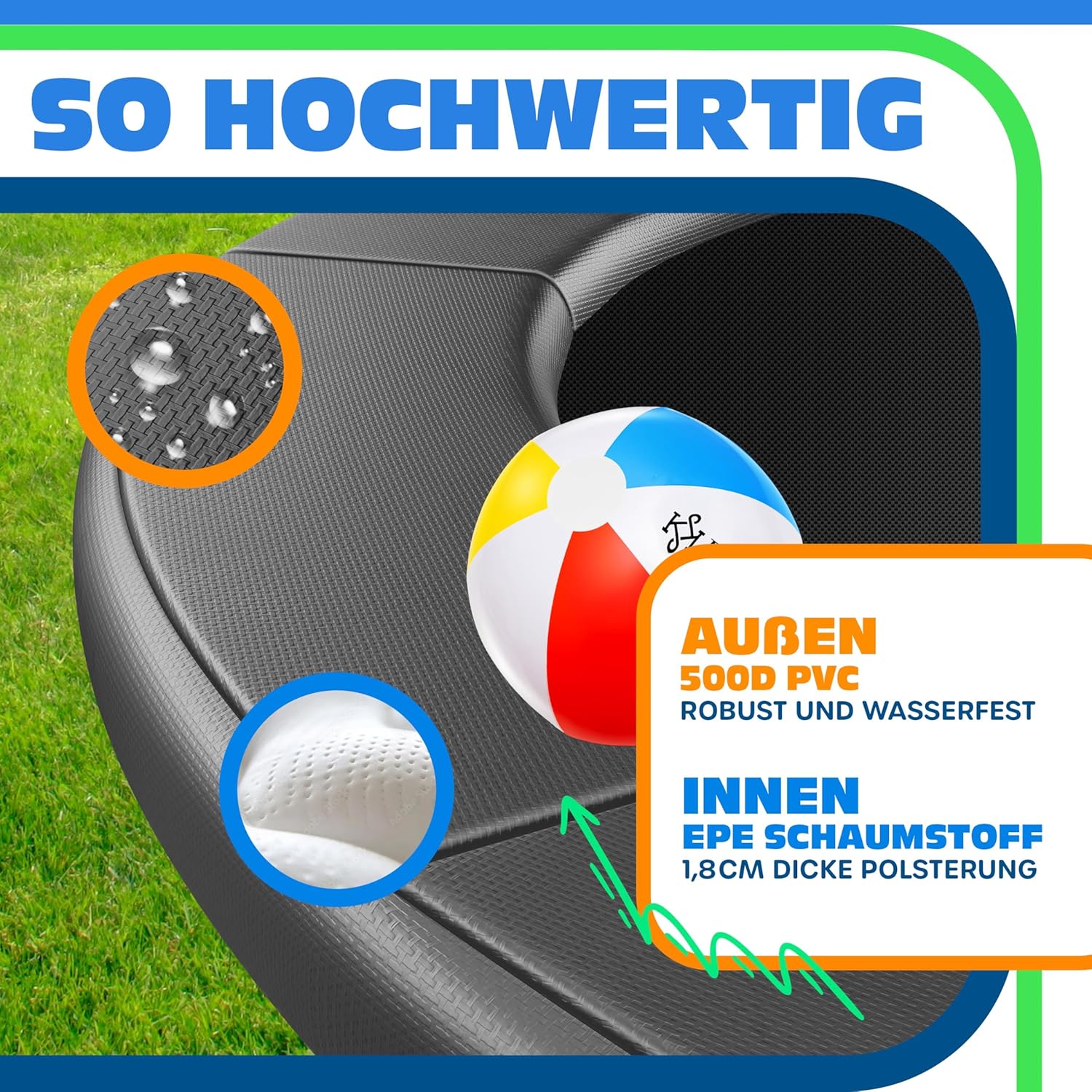 KESSER® Trampoline Randafdekking - Rand - Ø305cm - Grijs