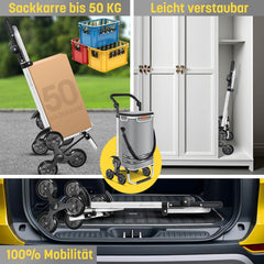 KESSER® Boodschappentrolley - Boodschappenwagen - 56L - tot 50kg  - Grijs