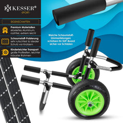 KESSER® Transportkar voor Surfplank - Vouwbaar - Zwart