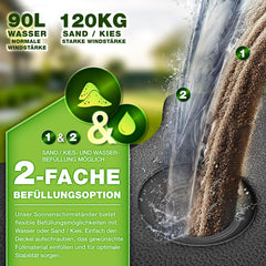 Tillvex® Parasoltegel - Parasolvoet  - Vulbaar tot 120 kg  - Antraciet