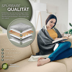 sinnlein® Elektrische deken met automatische uitschakeling, 200 x 180 cm, elektrische warmtedeken met 9 temperatuurniveaus, knuffeldeken, wasbaar, bed, bank, elektrische deken, met