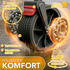 TRESKO® Opvouwbare bolderkar met dak, koelvak en zijrolluiken, handwagen, max. belastbaar tot 150 kg, transportwagen met massief rubberen banden, parkeerremmen (voor en achter) en 3-punts gordel •