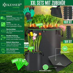 KESSER® 5x Plantenzak - 40L - Plantenzakken - Zwart