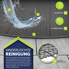 Tillvex® Zwembad Tegels - Vloertegels - 196cm - Grijs