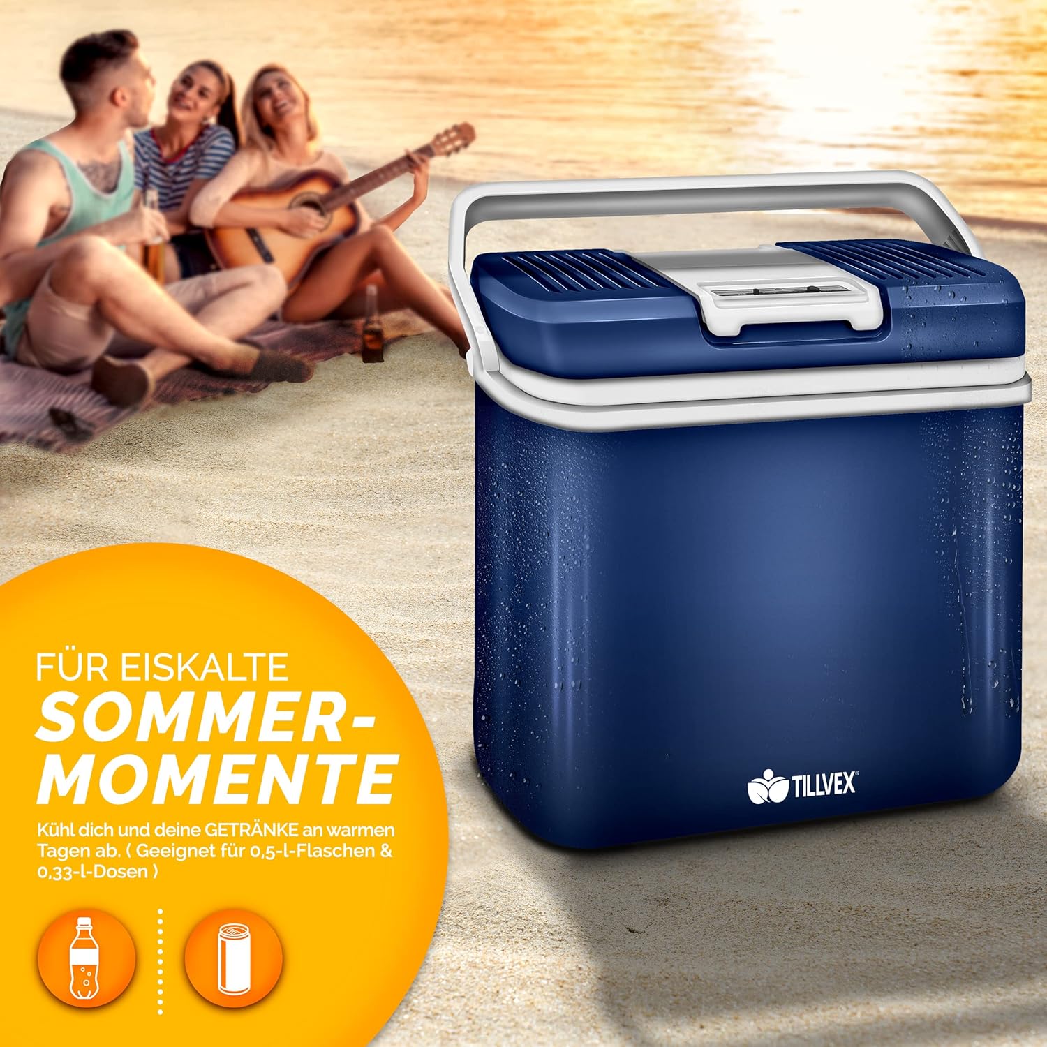 Koelbox Elektrisch – 12V en 230 volt - Coolbox - Frigobox - 24L – Blauw