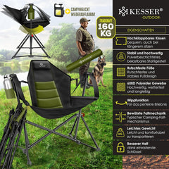KESSER® Campingstoel - Visstoel - Vouwstoel - Khaki