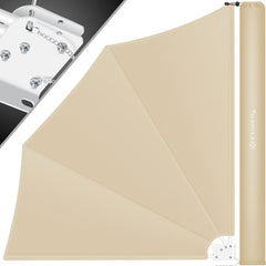KESSER® opvouwbaar balkonscherm met muurbeugel - 140x140cm - Beige