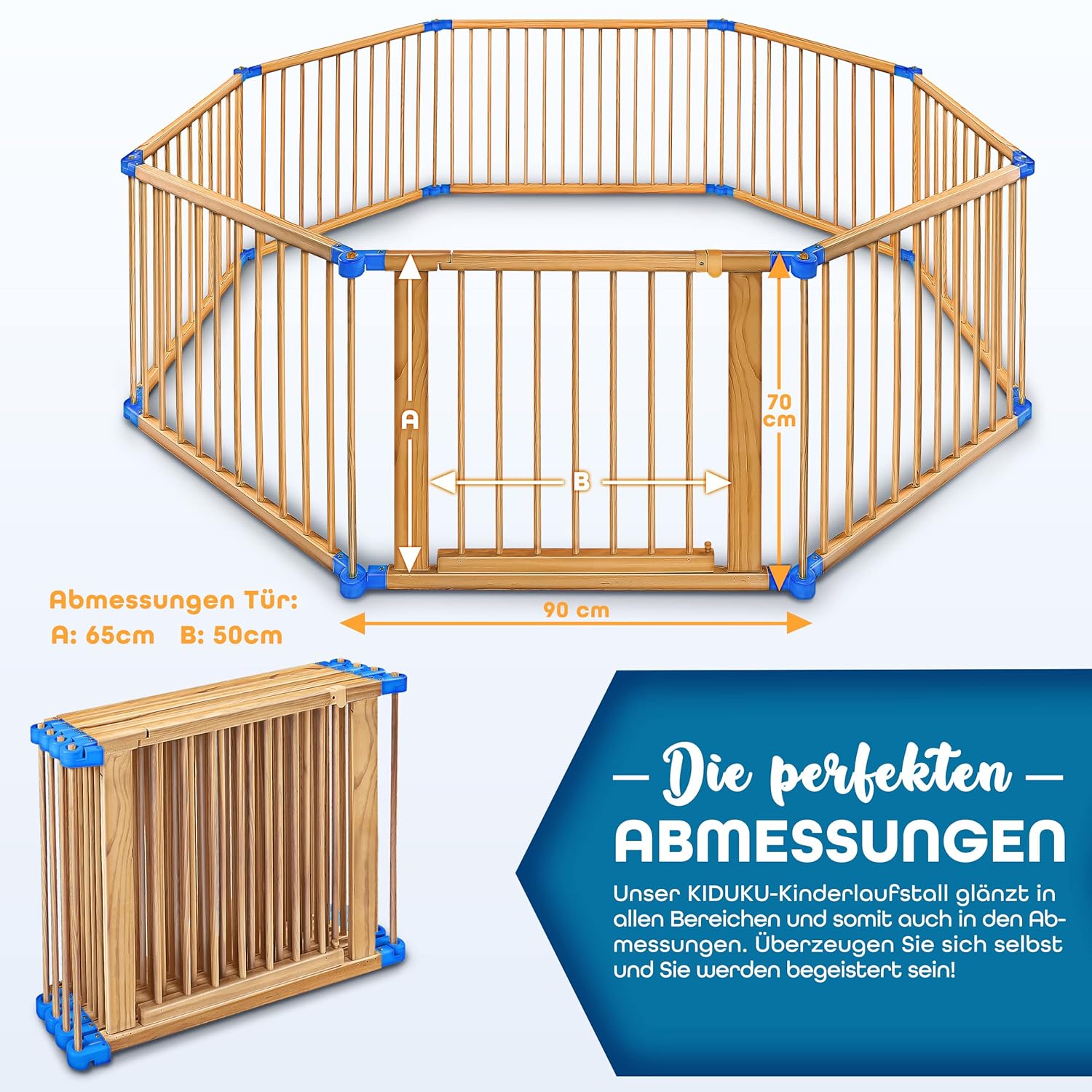 KIDUKU® XXL Babybox - Grondbox - Speelbox - Kinderbox - 7,2m - Bruin