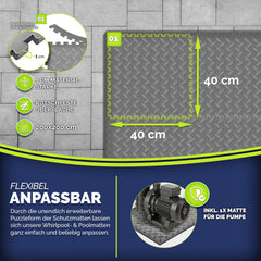Tillvex® Zwembadtegels - Ondertegels - Ondervloer - 200x200cm - Grijs