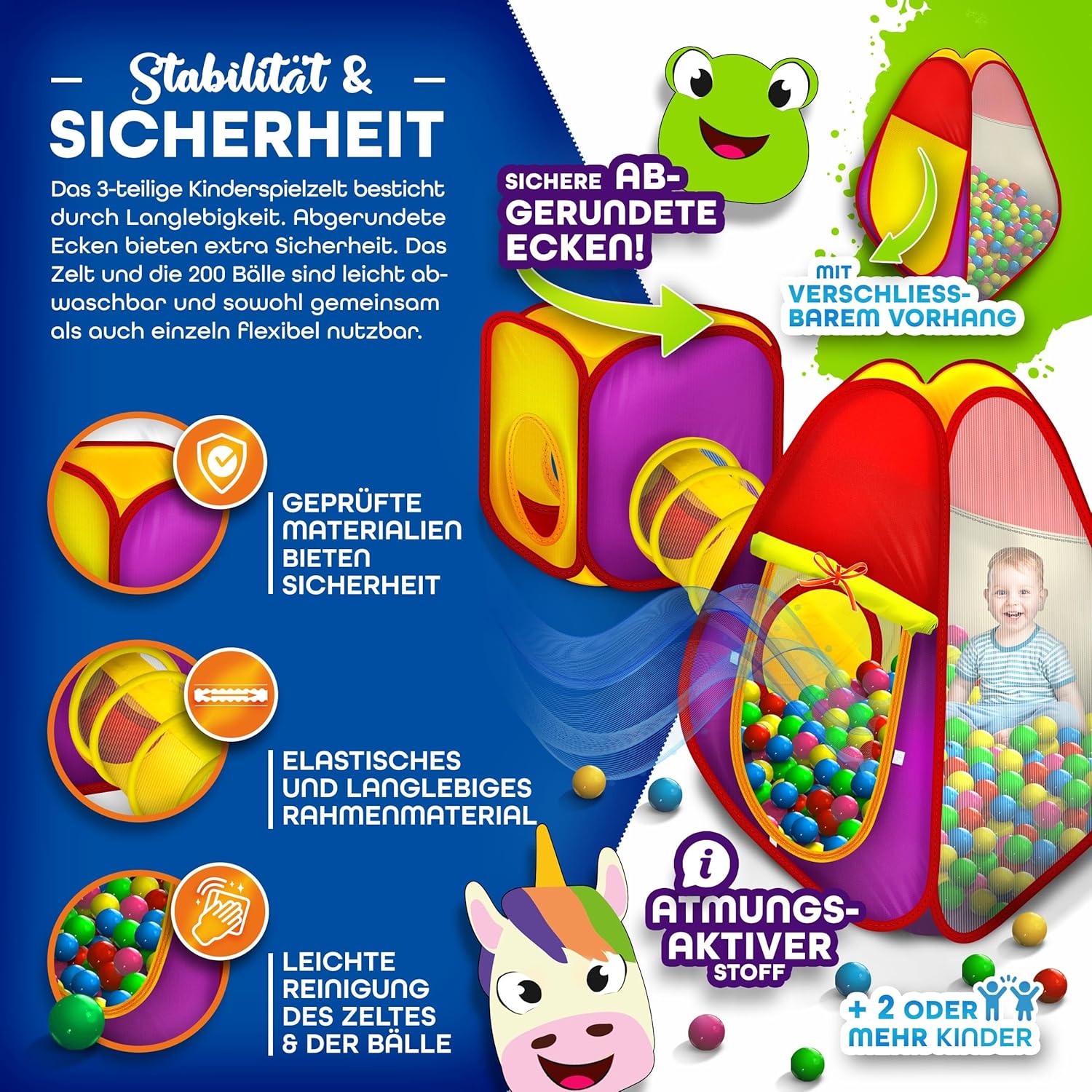 KIDUKU® Speeltent - Kindertent - Speelhuisje - Kleurrijk