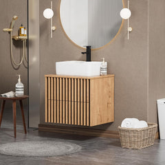 UEV Wastafelonderkast voor gastentoilet, kleine badkamer, zonder wastafel, 61 cm, badkamerkast, badkamerkast, wastafelonderkast hangend, wastafel voldoende opbergruimte ruimtebesparend natuur