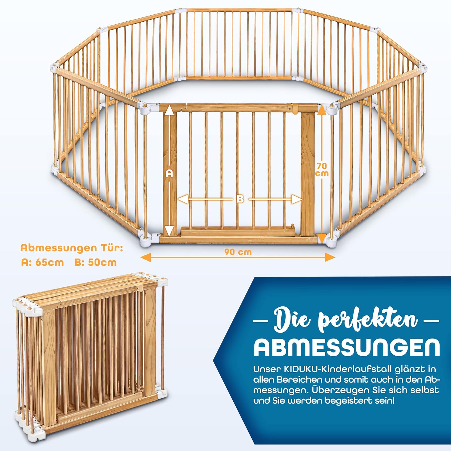 KIDUKU® XXL Babybox - Grondbox - Speelbox - Kinderbox - 7,2m