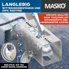 MASKO® Aanhangerslot met scharniersysteem - Diefstalbeveiliging - Zilver