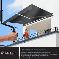 KESSER® Luifel - Zonnescherm - 250x200cm - Antraciet