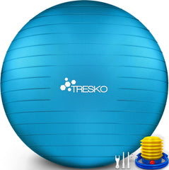 Tresko Fitness bal - Yoga bal - Pilates bal - 65cm - Blauw