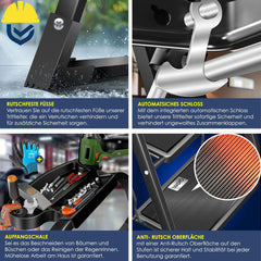 MASKO® Trapladder - Huishoudtrap - Keukentrap - Anti-Slip - Zwart