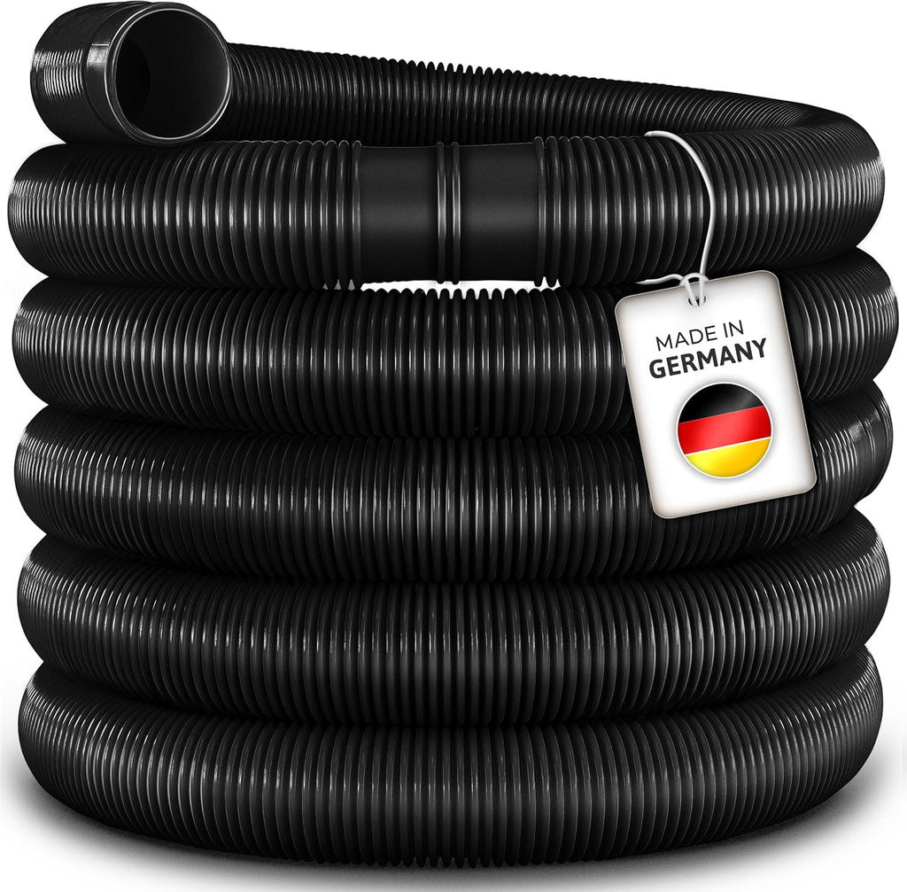 tillvex Zwembadslang, Made in Germany, zwembadslang met , zonne-slang voor zwembad en zwembad, zuigslang, pompslang, flexibele waterslang, zwart, 15 m / 32 mm