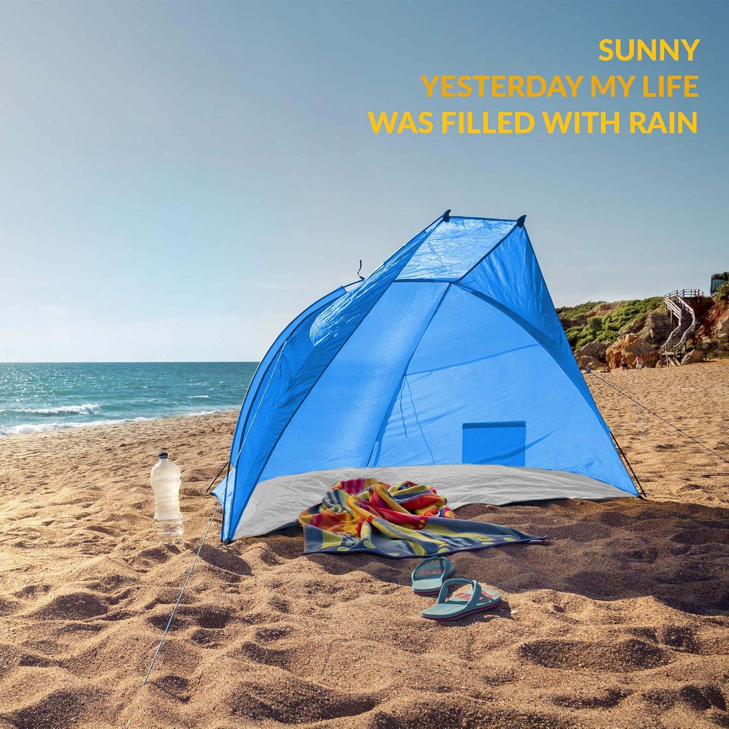 TRESKO® strandscherm incl. draagtas | strandtent met uv-bescherming 50+ | kleine verpakking | waterdicht en ademend