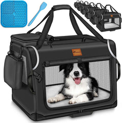 Reisbench hond - Draagtas hond - Transportbox - 50x34x34 cm - Zwart