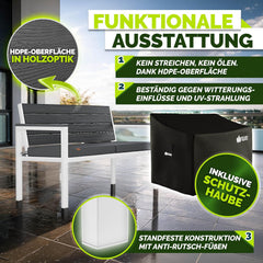 Tuinbank - Weerbestendig - 3-4 personen - 130 cm - Antraciet/Wit - Tillvex