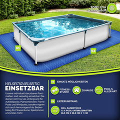 Tillvex® Zwembadtegels - Ondertegels - Ondervloer - Blauw