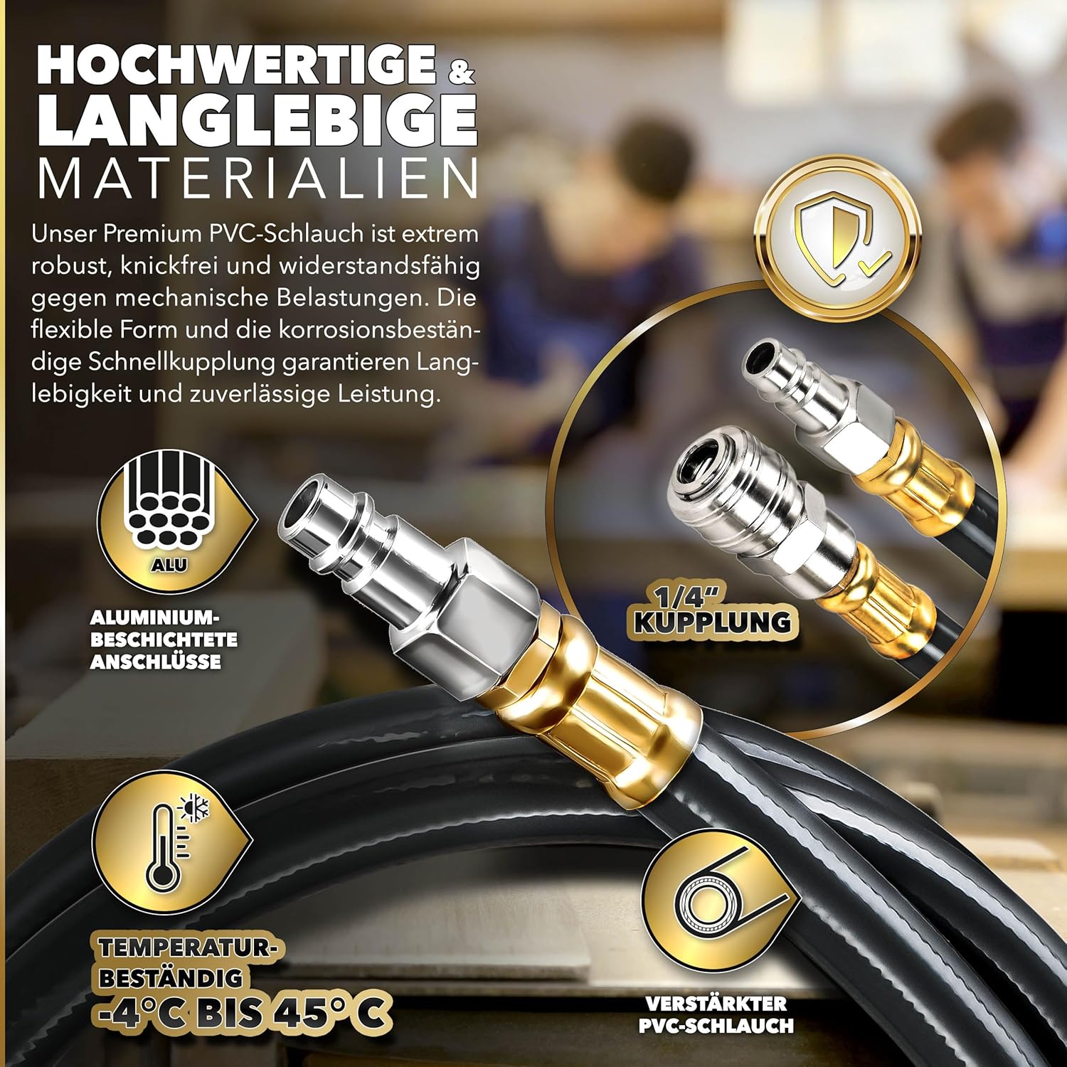 Automatische Luchtslanghaspel - Luchthaspel - 30 meter - Blauw