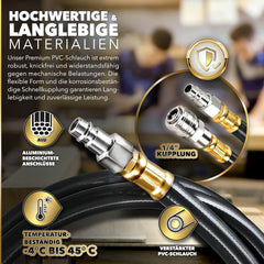 Automatische Luchtslanghaspel - Luchthaspel - 10 meter - Blauw - TRESKO