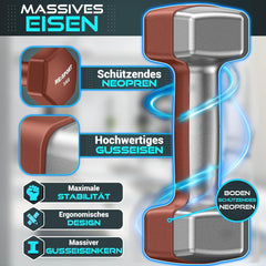 Dumbells set - Gewichten set - Halterset - Verstelbaar - 12 kg - Zwart - RE:SPORT