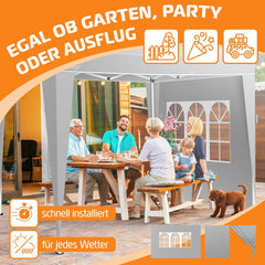 KESSER® Zijwand voor paviljoen - 3x3m - Grijs