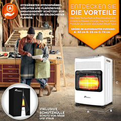 Tresko® Gaskachel Keramisch - 4200W - Terrasverwarmer - Wit