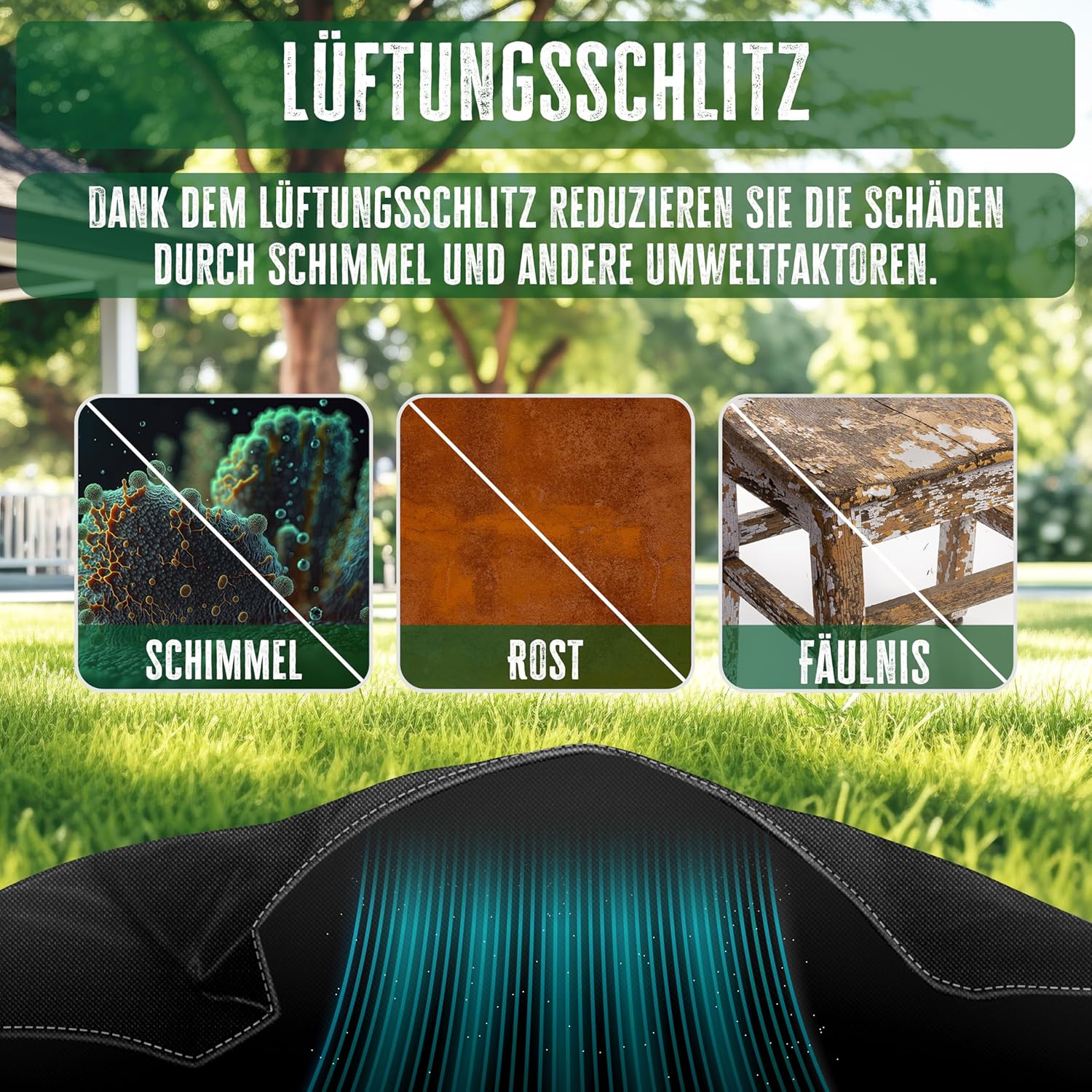 KESSER® Afdekking Tuinmeubelen - Afdekzeil - Waterdicht - 250x210x90cm - Zwart