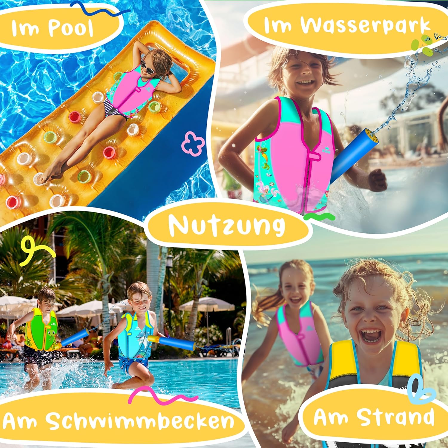 KIDIZ® Zwemvest voor kinderen - S - 1-2 jaar - Veiligheidsgordel - Roze