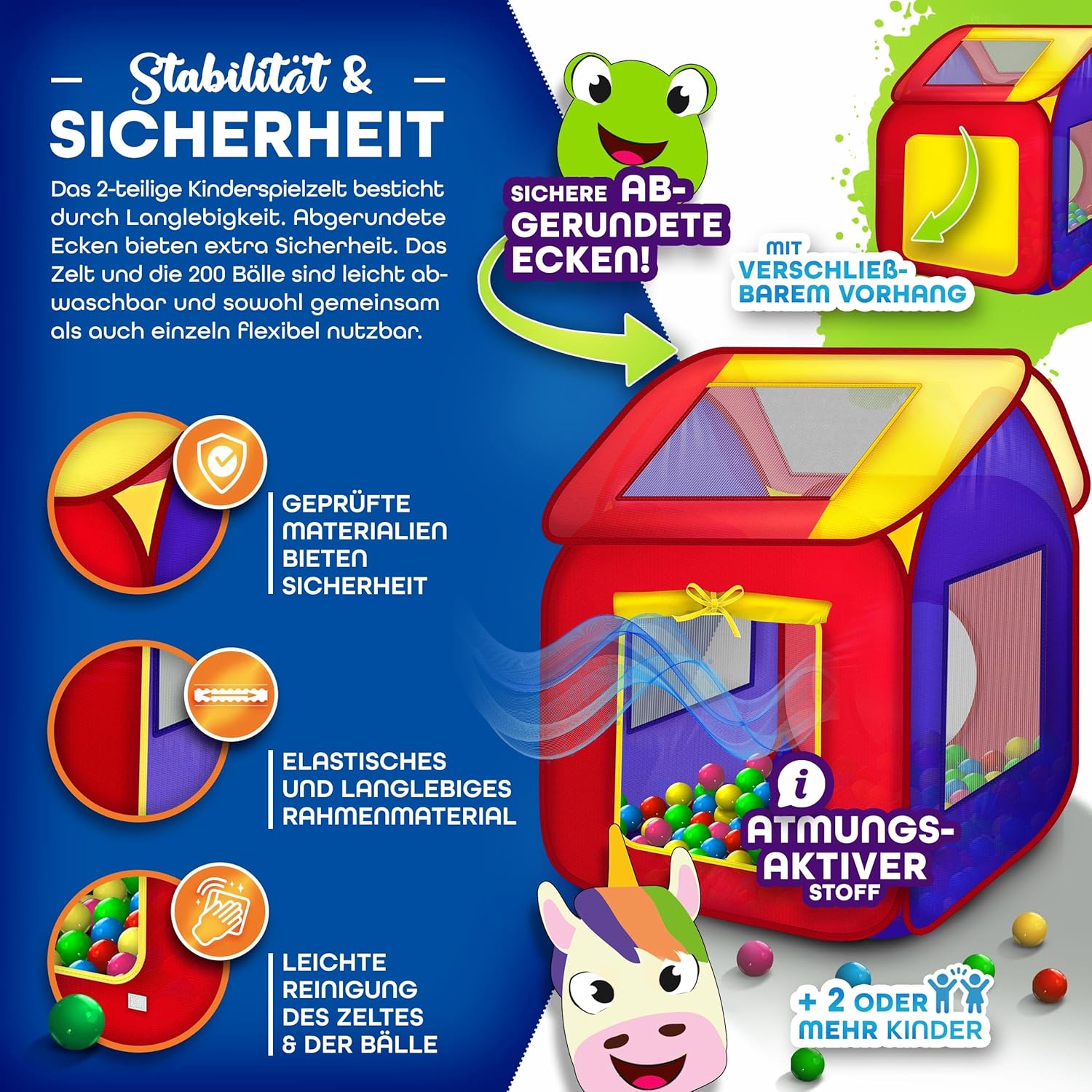 KIDUKU® Speeltent - Kindertent - Speelhuisje - Kleurrijk