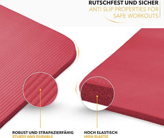 Yogamat - Fitness mat - Sportmat - Yoga mat extra dik - 185x60x1,5 cm - Rood - TRESKO