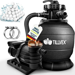 Zandfilterpomp - Zandfilter voor zwembad - 13200L/u - Zwart - Tillvex®