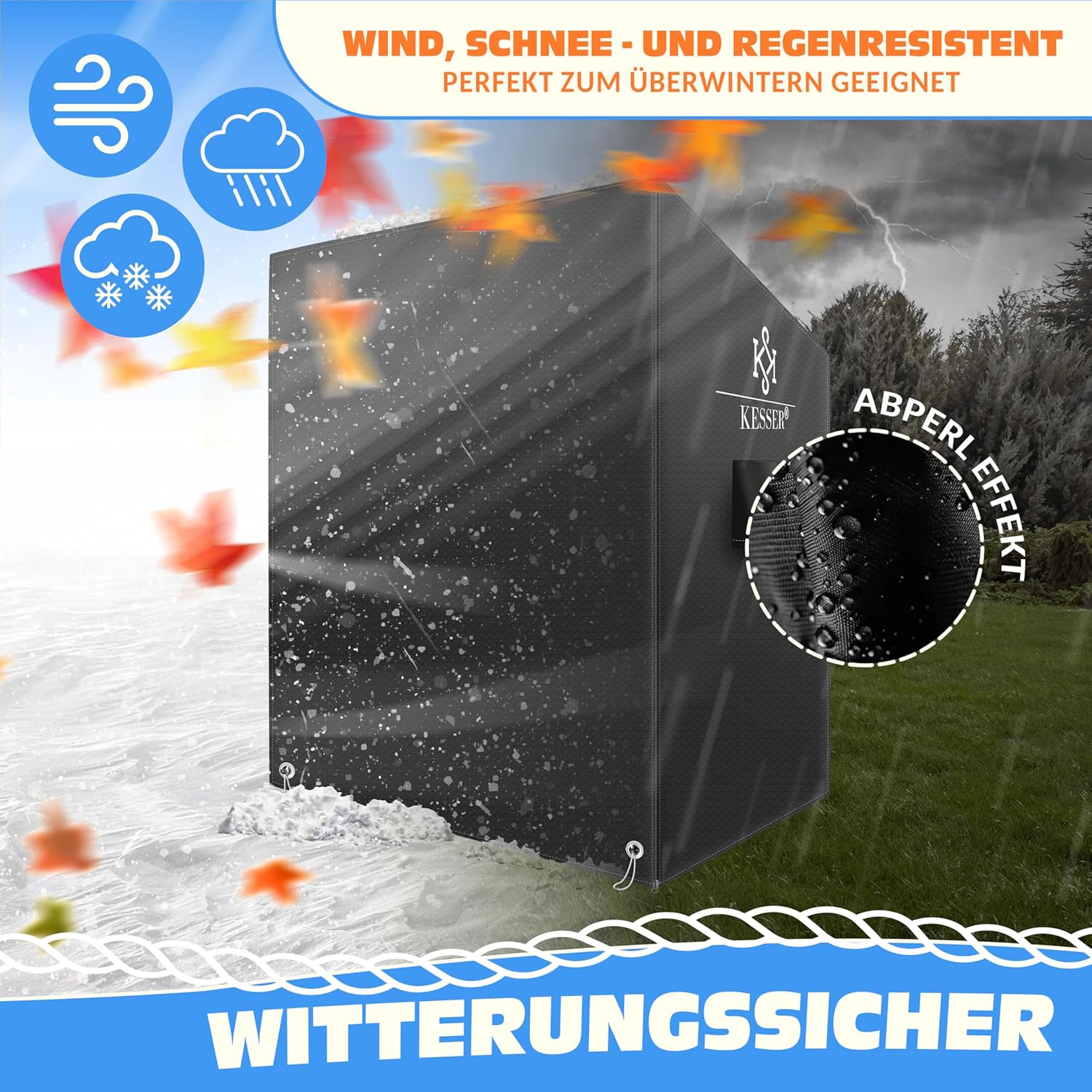 KESSER® Premium beschermhoes - Waterdicht - 135x105x175cm - Zwart