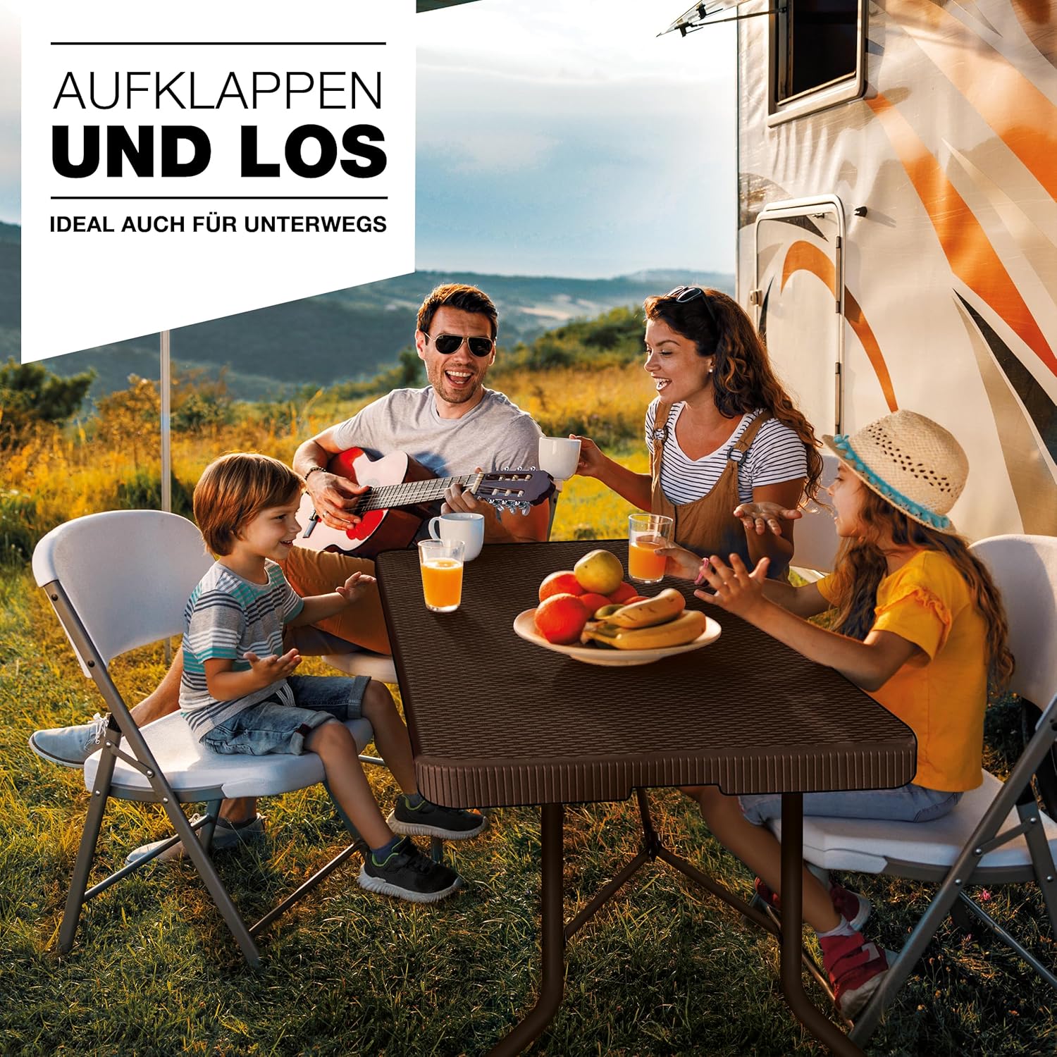 Tillvex® Inklapbare Tafel - Campingtafel - Klaptafel - 180x75cm - Bruin