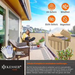 KESSER® Balkonscherm - Zichtdoek - Balkondoek - 160x500cm