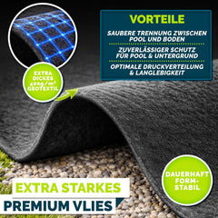 Zwembad ondervloer - Grondzeil - Rond - 580 cm - Zwart - Tillvex®